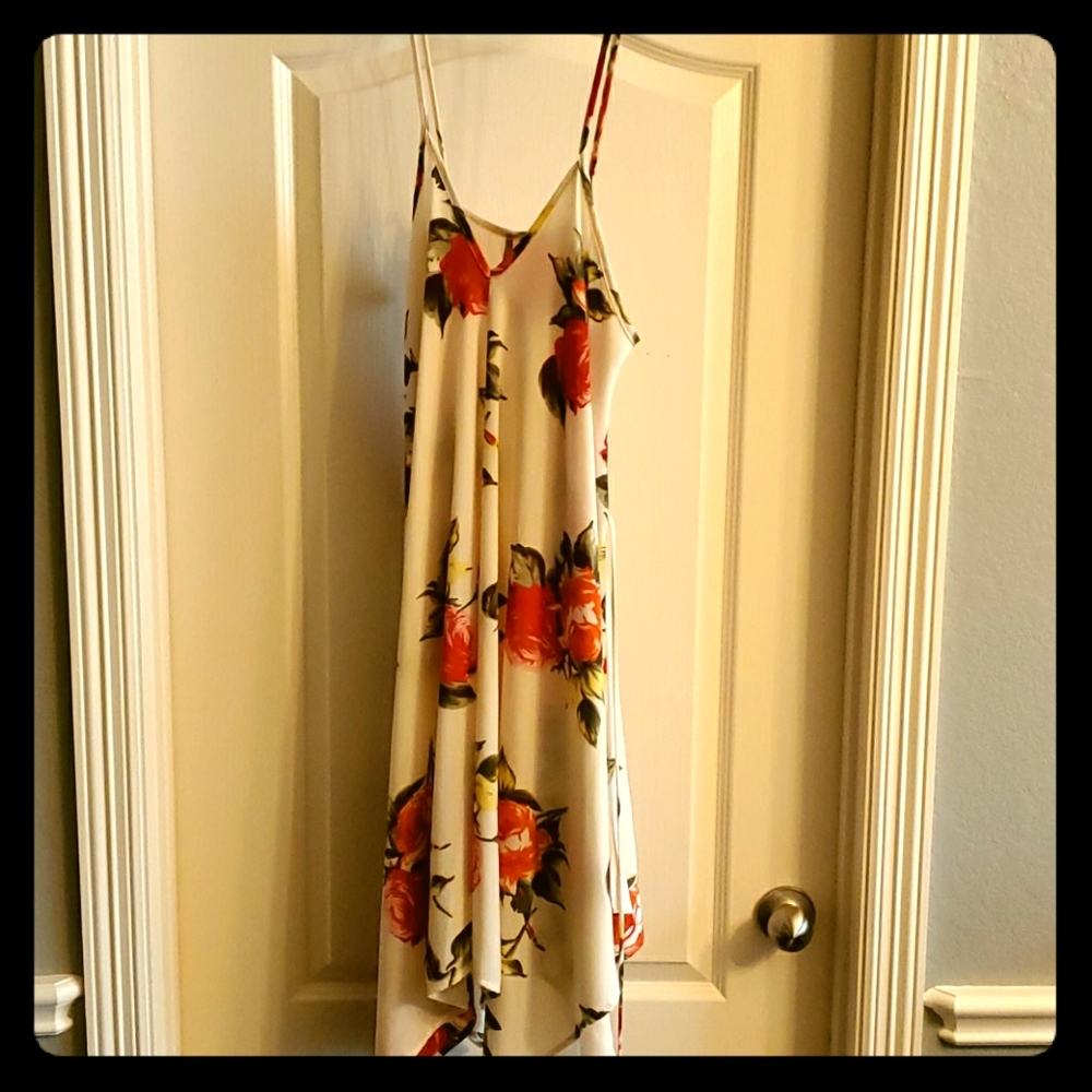 Floral dress with straps.